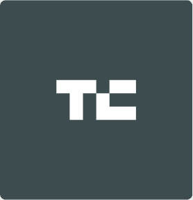 Rounded dark teal square with a centered white geometric "TC" logo.