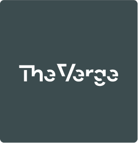 The Verge logo in white centered on a dark teal rounded-square background.